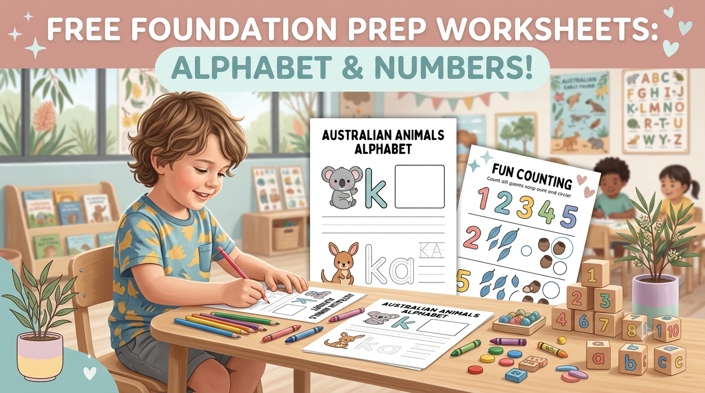 Free Foundation and Prep Worksheets Australia