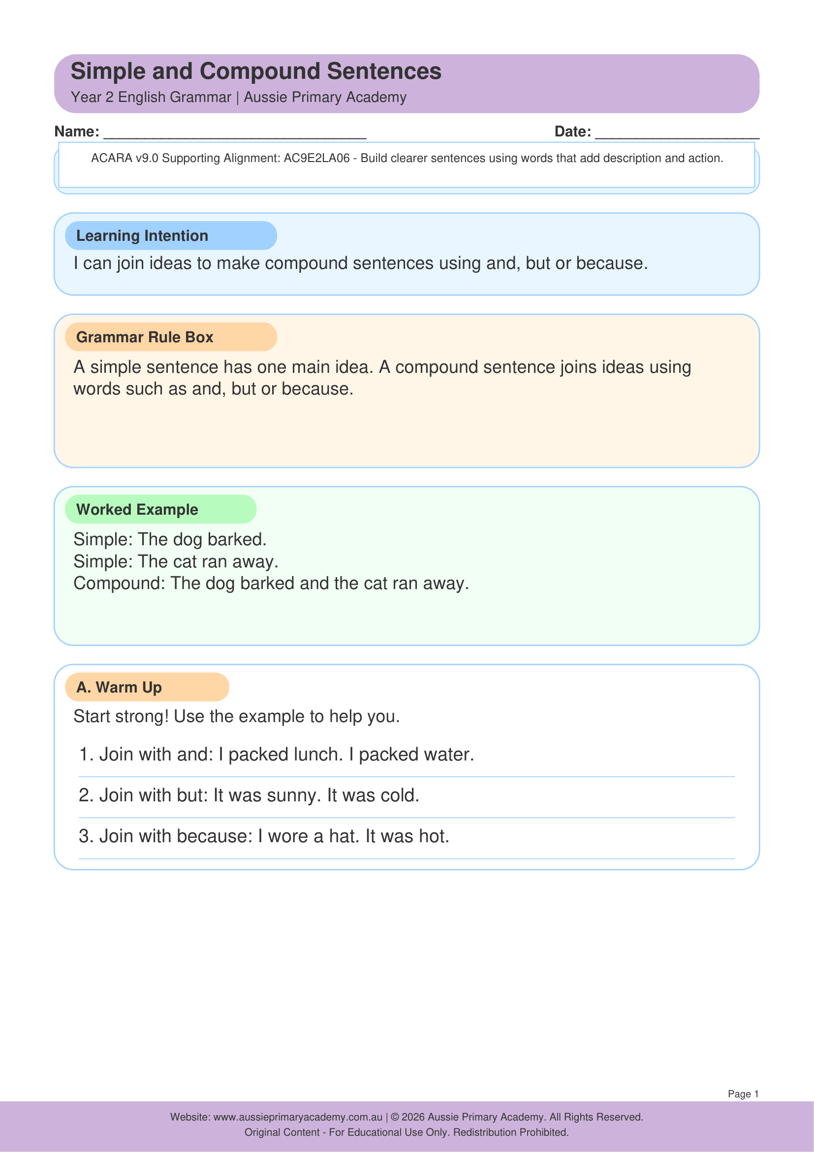 year-2-simple-and-compound-sentences Preview