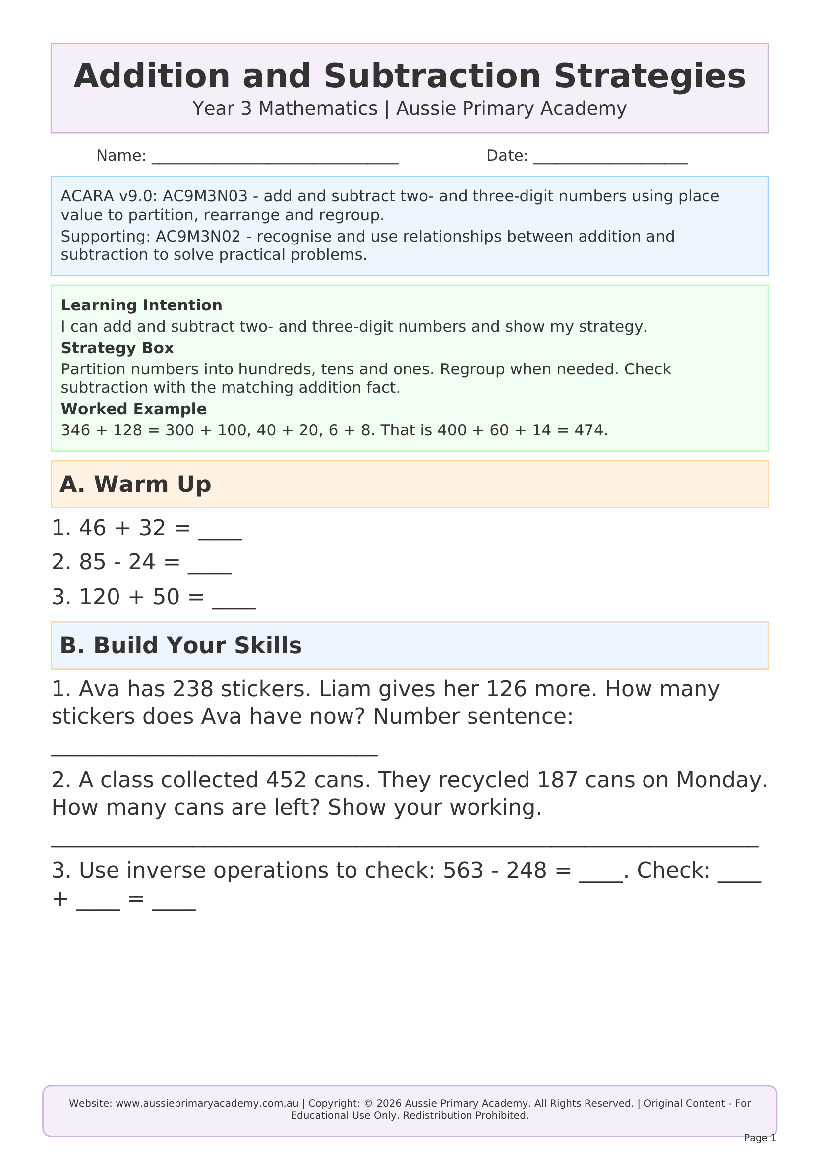 year-3-addition-subtraction-strategies Preview