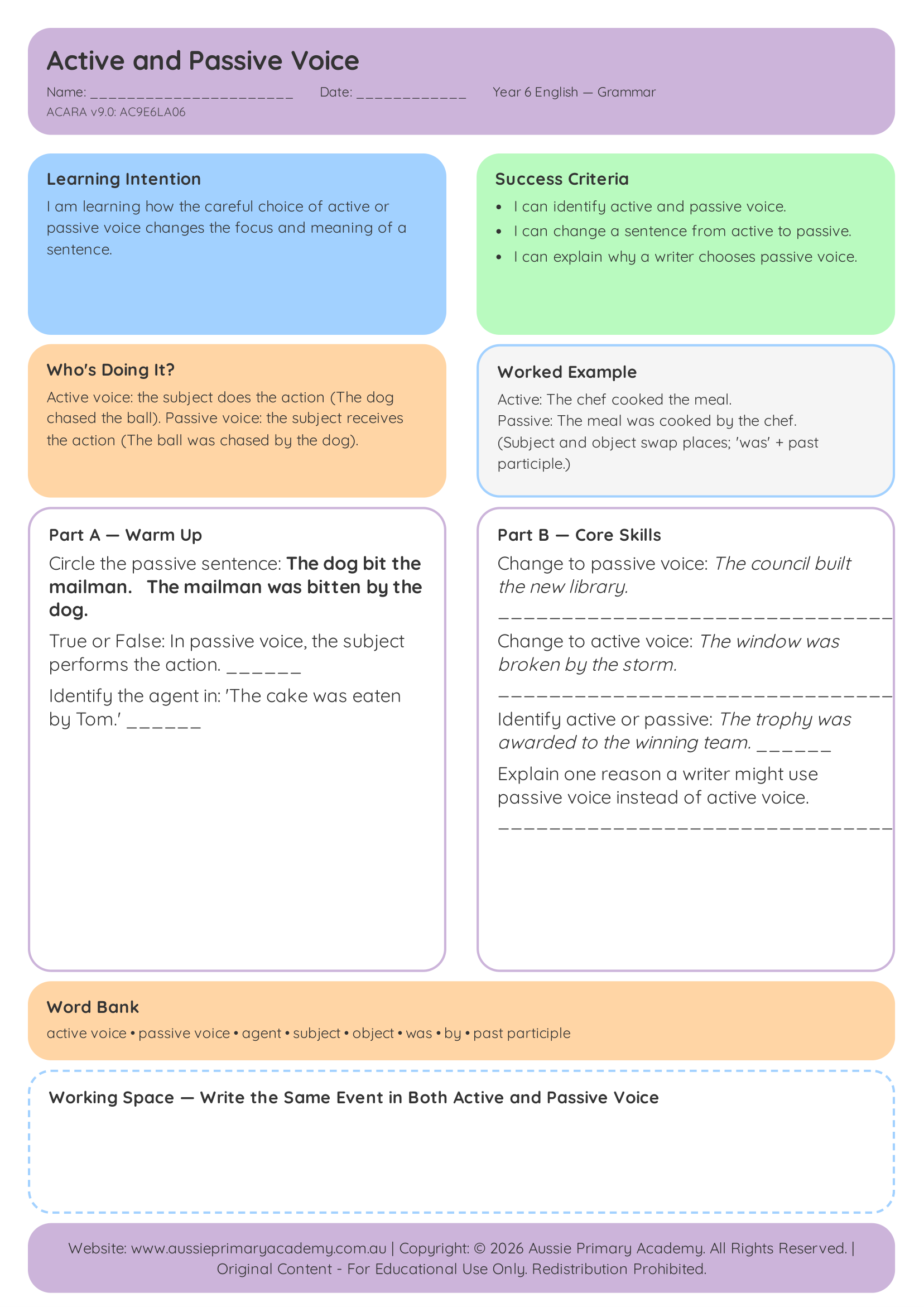 Active and Passive Voice Preview