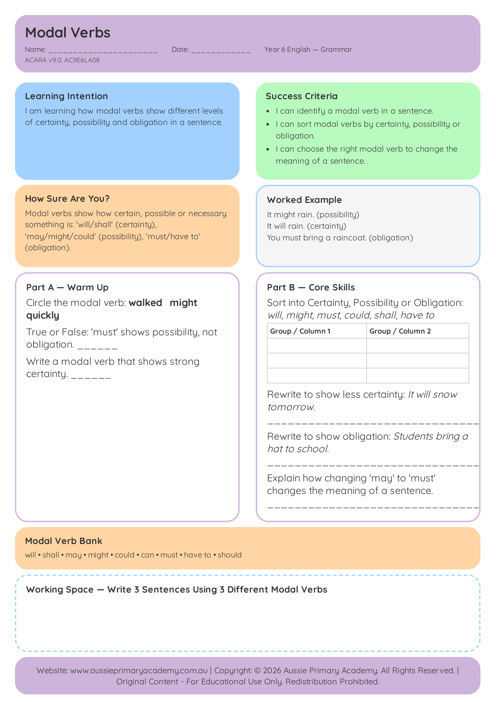 Modal Verbs and Adverbs Preview
